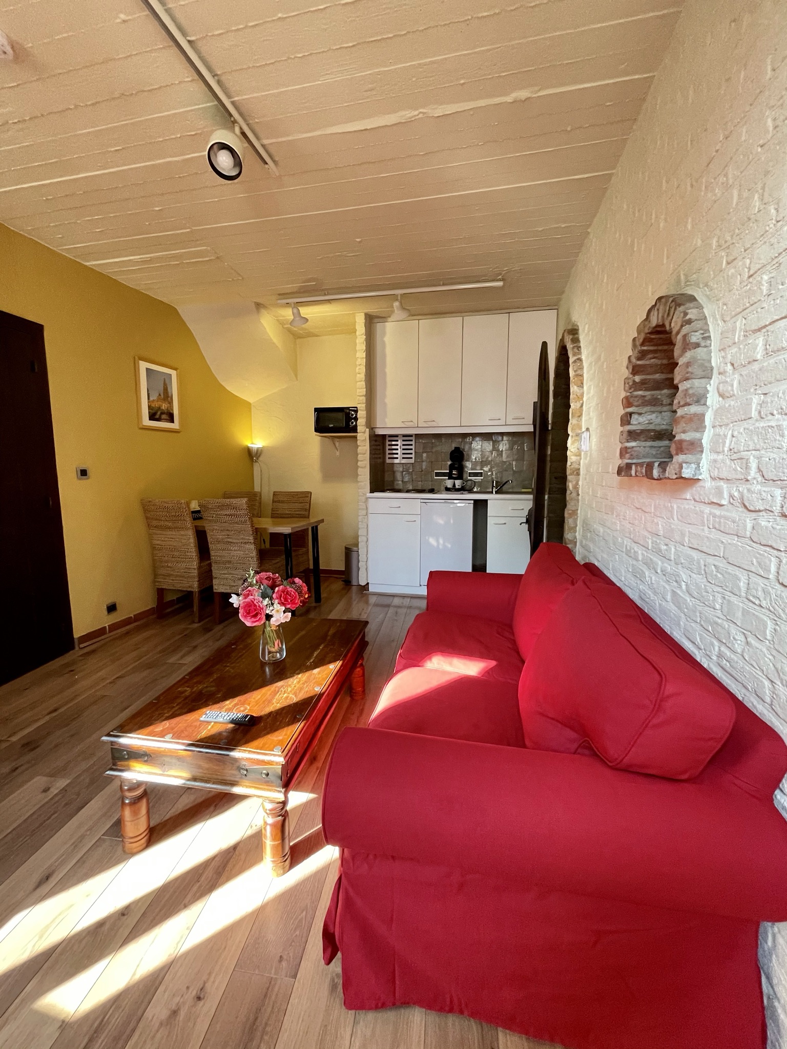 Relaxing in the apartment living room